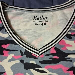 Keller Camouflage V-Neck Top